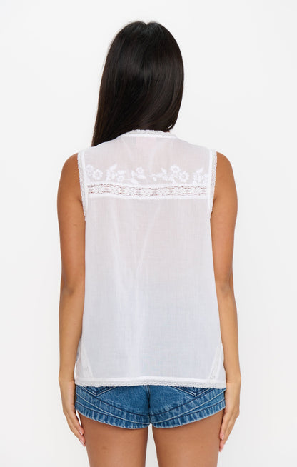 Camden Blouse ~ Cream Voile Trim