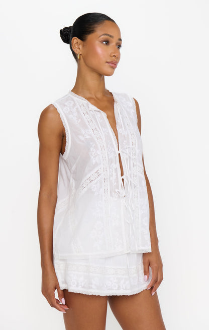 Camden Skort ~ Cream Voile Trim
