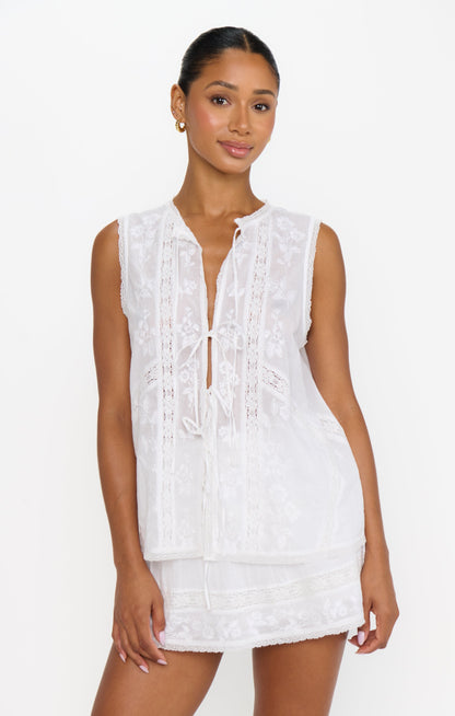 Camden Blouse ~ Cream Voile Trim