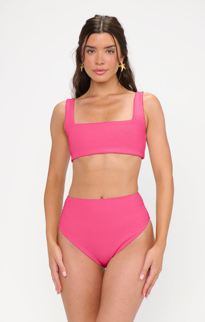 Hot Tub Top ~ Strawberry Pink Scrunch