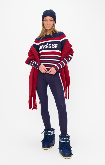 Cozy Leggings ~ Navy Race Stripe Knit