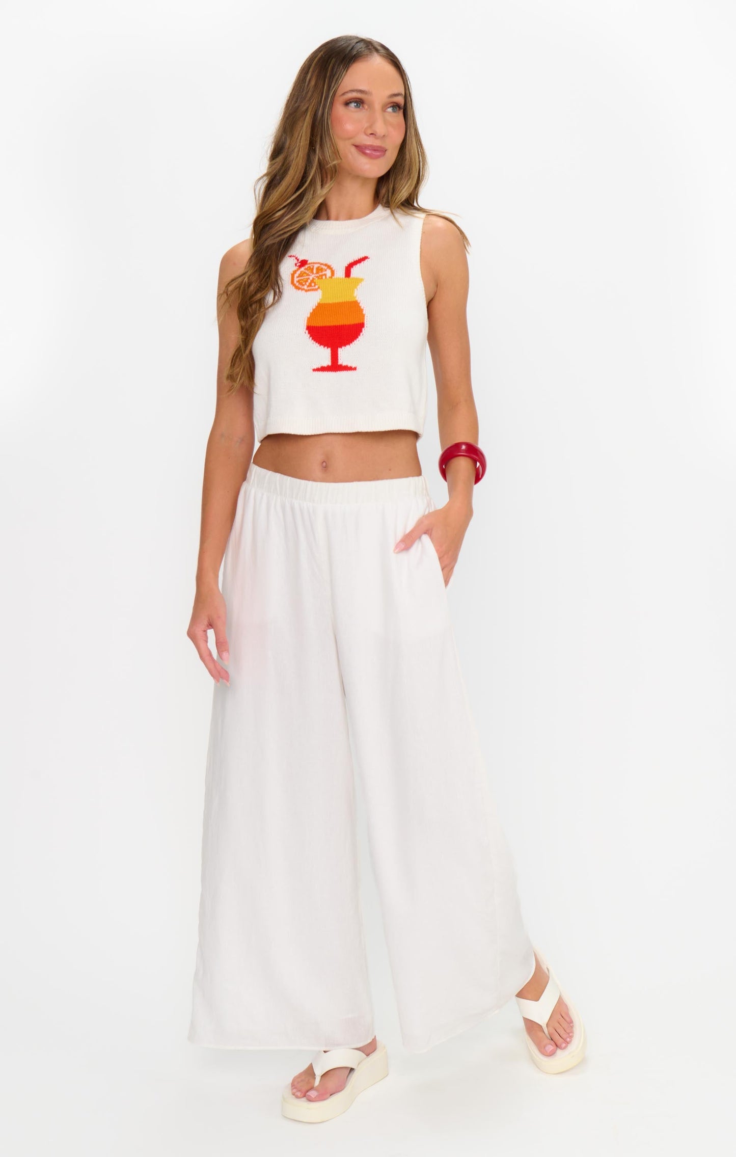 Kick Back Pants ~ White Linen