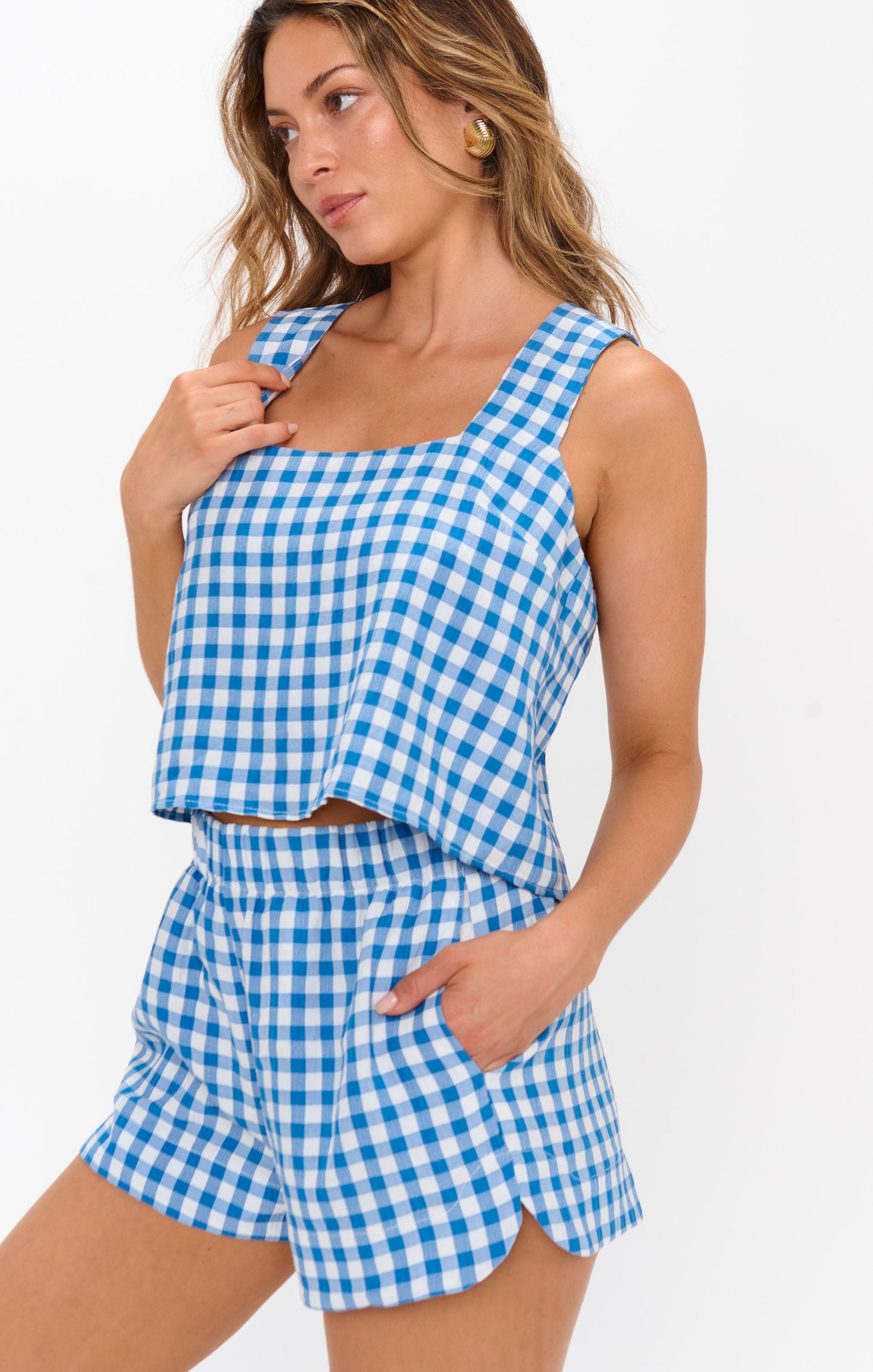 Hendrix Dolphin Shorts ~ Blue Bounty Gingham