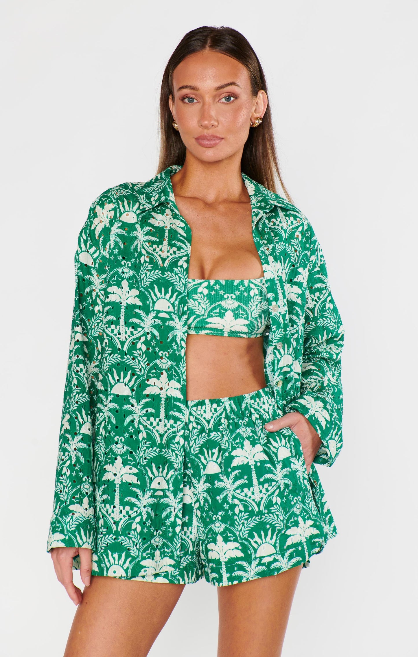 Carry On Button Down ~ Tiki Palms