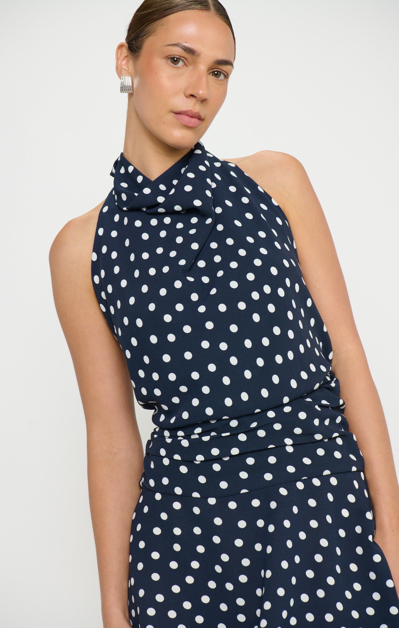 Brynn Mini Dress ~ Navy Polka Dot