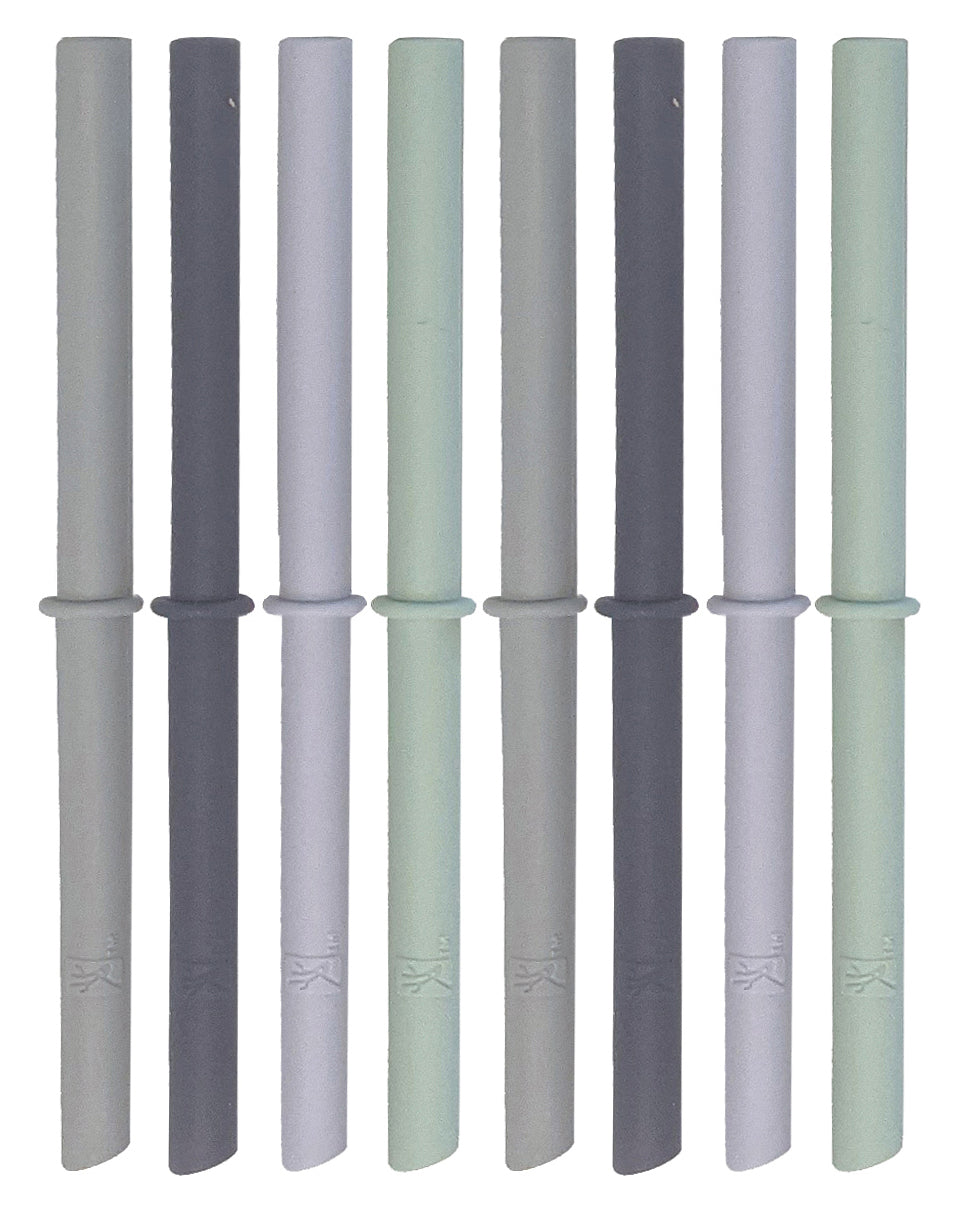 Silicone Straws with Stoppers | 7.9"/20cm Length | 12oz & 16oz Jars | 8 Pack