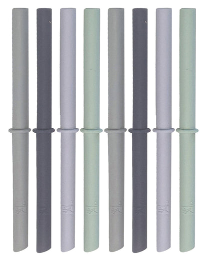 Silicone Straws with Stoppers | 7.9"/20cm Length | 12oz & 16oz Jars | 8 Pack