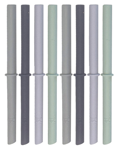 Silicone Straws with Stoppers | 7.9"/20cm Length | 12oz & 16oz Jars | 8 Pack
