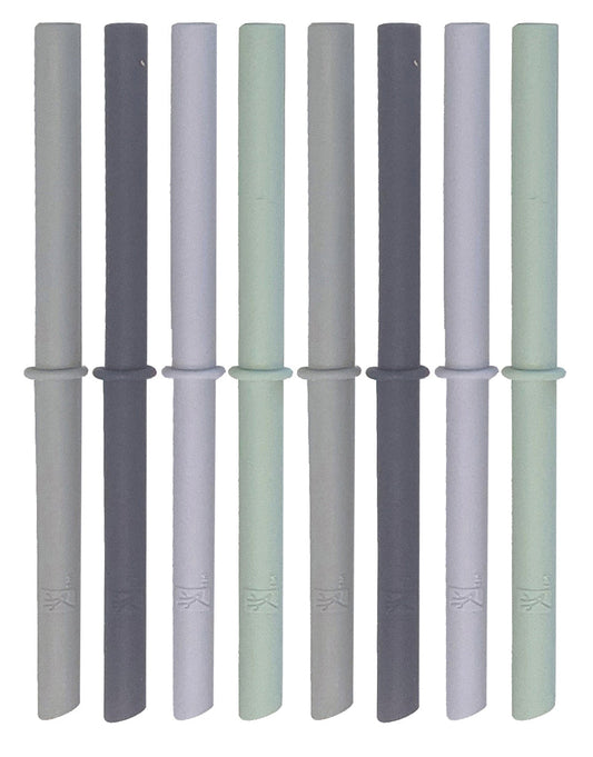 Silicone Straws with Stoppers | 7.9"/20cm Length | 12oz & 16oz Jars | 8 Pack