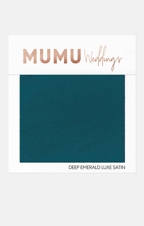 Bridesmaid Fabric Swatch ~ Deep Emerald Luxe Satin