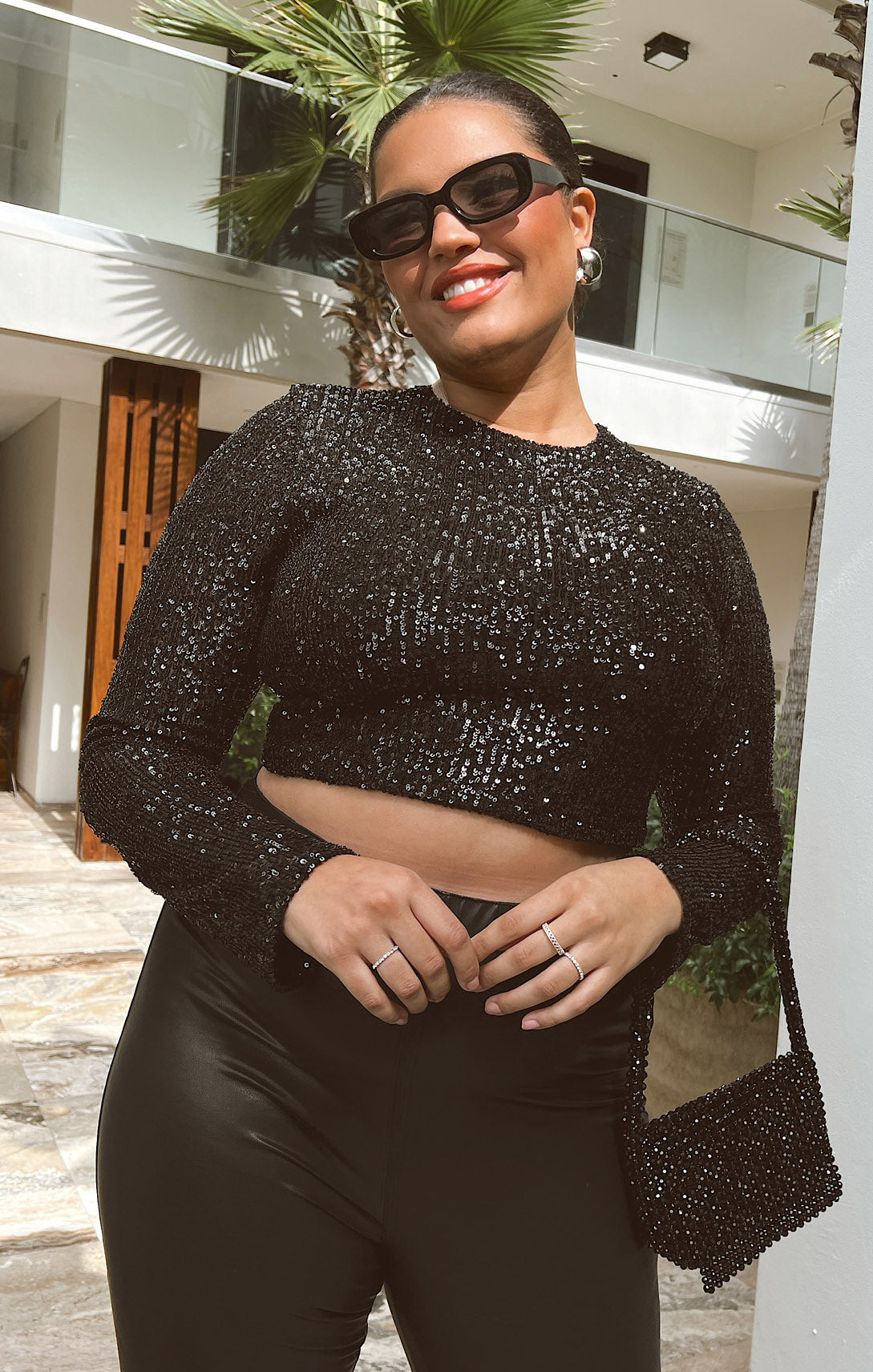 Last Call Top ~ Midnight Glitz Sequins