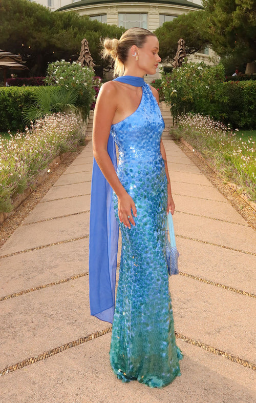 Giselle Maxi Dress ~ Sapphire Sequins