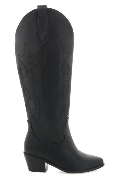 Billini Urson Extra Wide Calf Cowboy Boot ~ Black