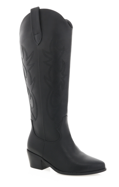 Billini Urson Extra Wide Calf Cowboy Boot ~ Black