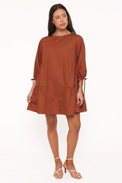 Arthur Long Sleeve Mini Dress - Camel