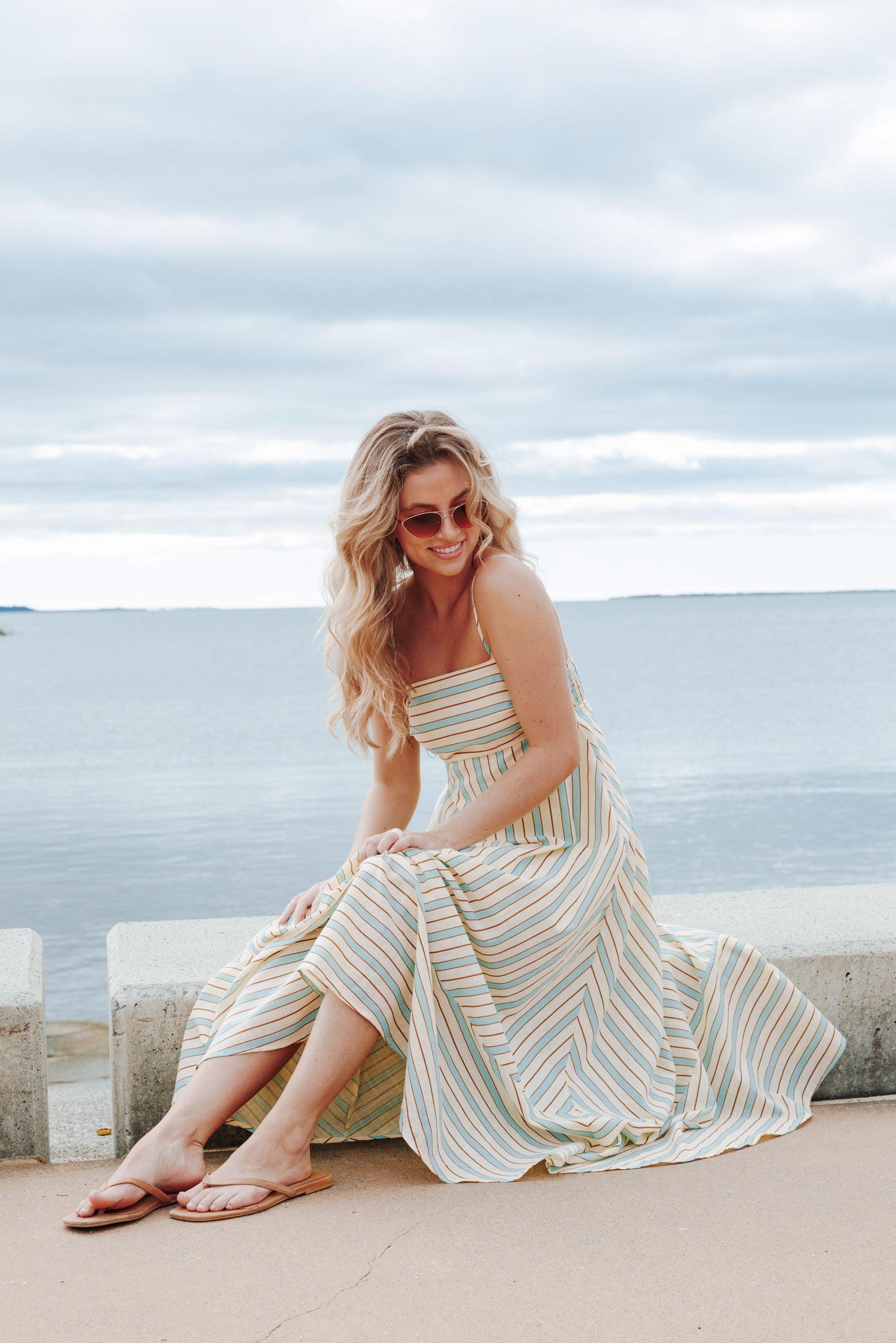 Brea Maxi Dress - Green Stripe