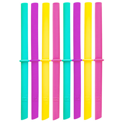 Silicone Straws with Stoppers | 6.29"/16cm Length | 8oz & 10oz Jars | 8 Pack