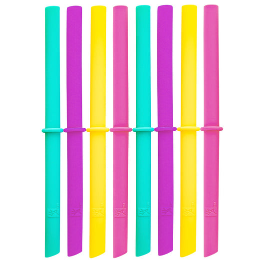 Silicone Straws with Stoppers | 6.29"/16cm Length | 8oz & 10oz Jars | 8 Pack