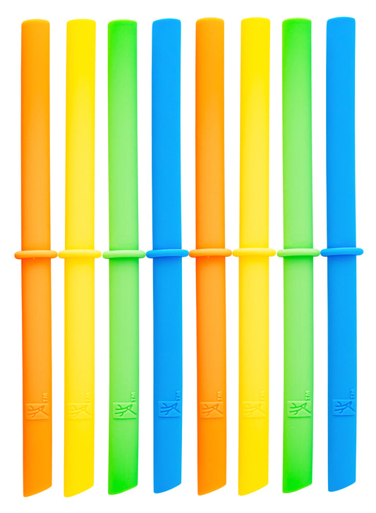 Silicone Straws with Stoppers | 6.29"/16cm Length | 8oz & 10oz Jars | 8 Pack