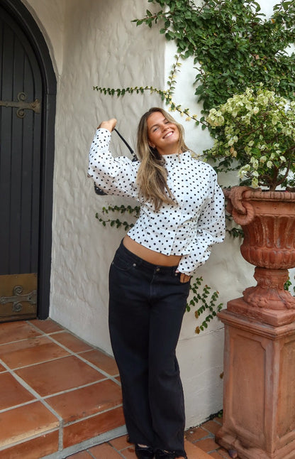 Front Page White Polka Dot Jacket