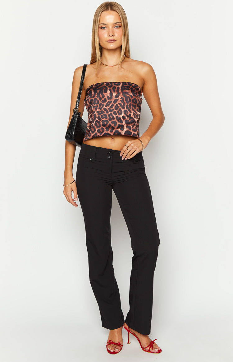 Ibiza Leopard Print Strapless Top