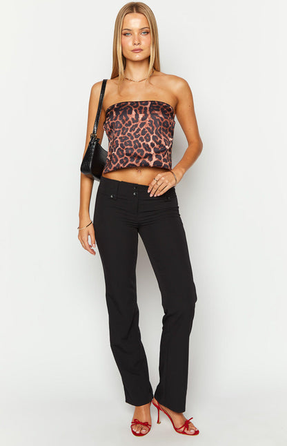 Ibiza Leopard Print Strapless Top