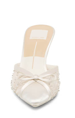 Dolce Vita Emit Heel ~ Soft White Beaded Mesh