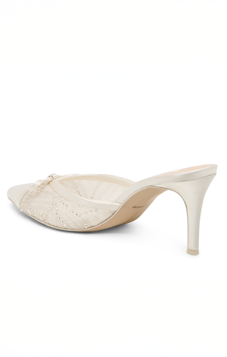 Dolce Vita Emit Heel ~ Soft White Beaded Mesh