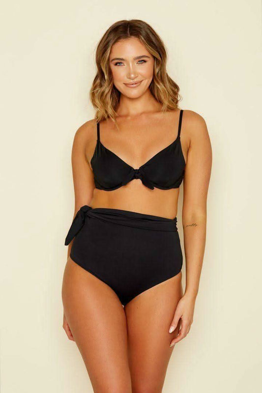 Grace Black High Waisted Bikini Bottom