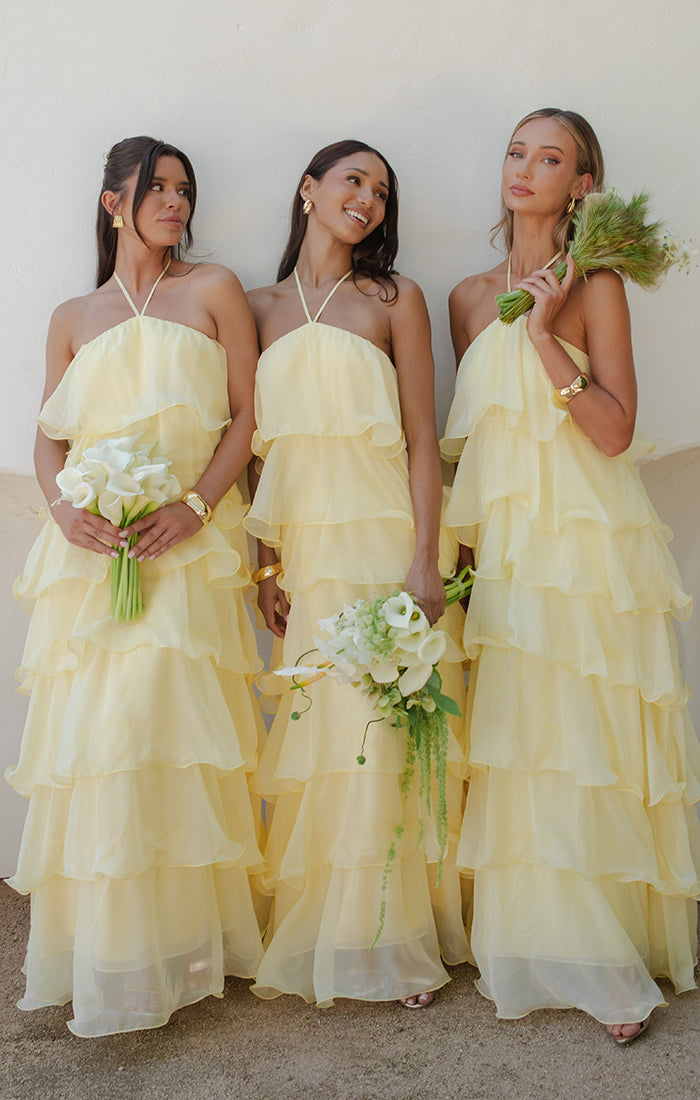 Kelsey Maxi ~ Pale Yellow Chiffon