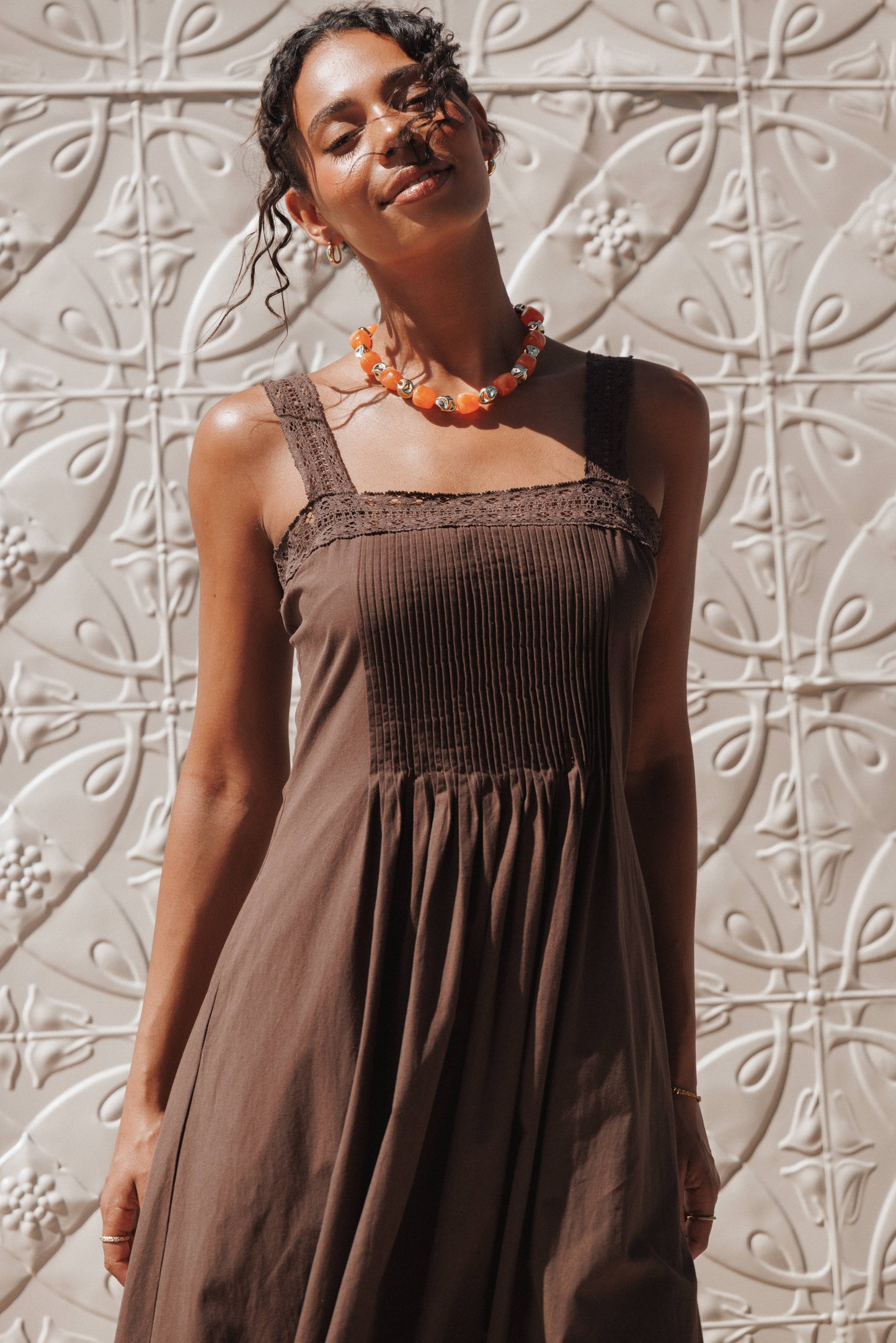 Alandra Maxi Dress - Brown