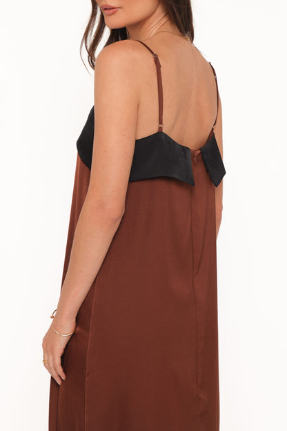 Cartia Midi Dress - Black/Brown