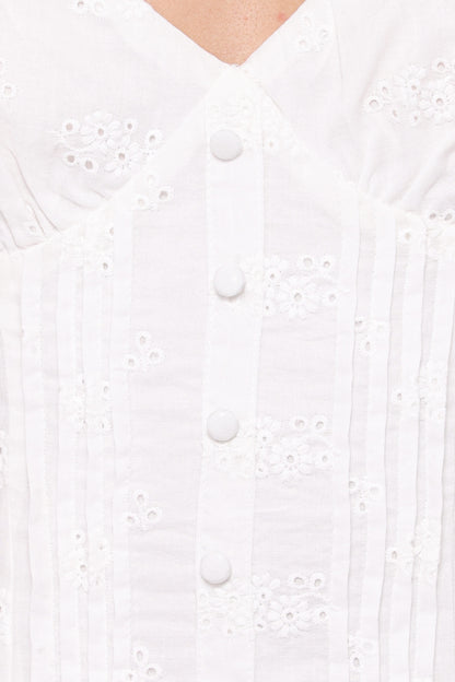 Cherish Eyelet Mini Dress - White