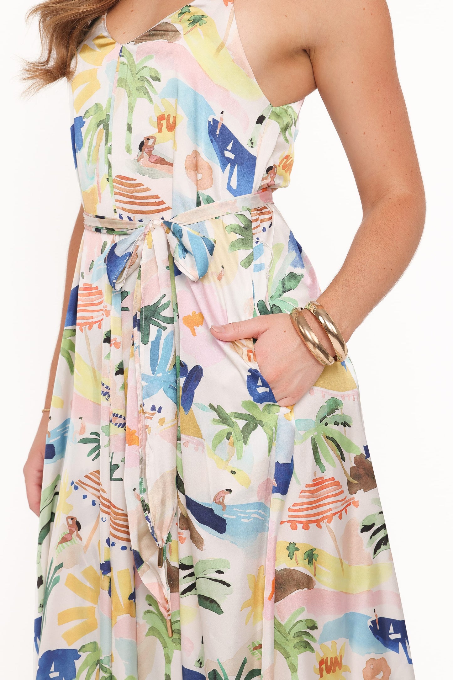 Coralee Maxi Dress - Cream Resort Isle