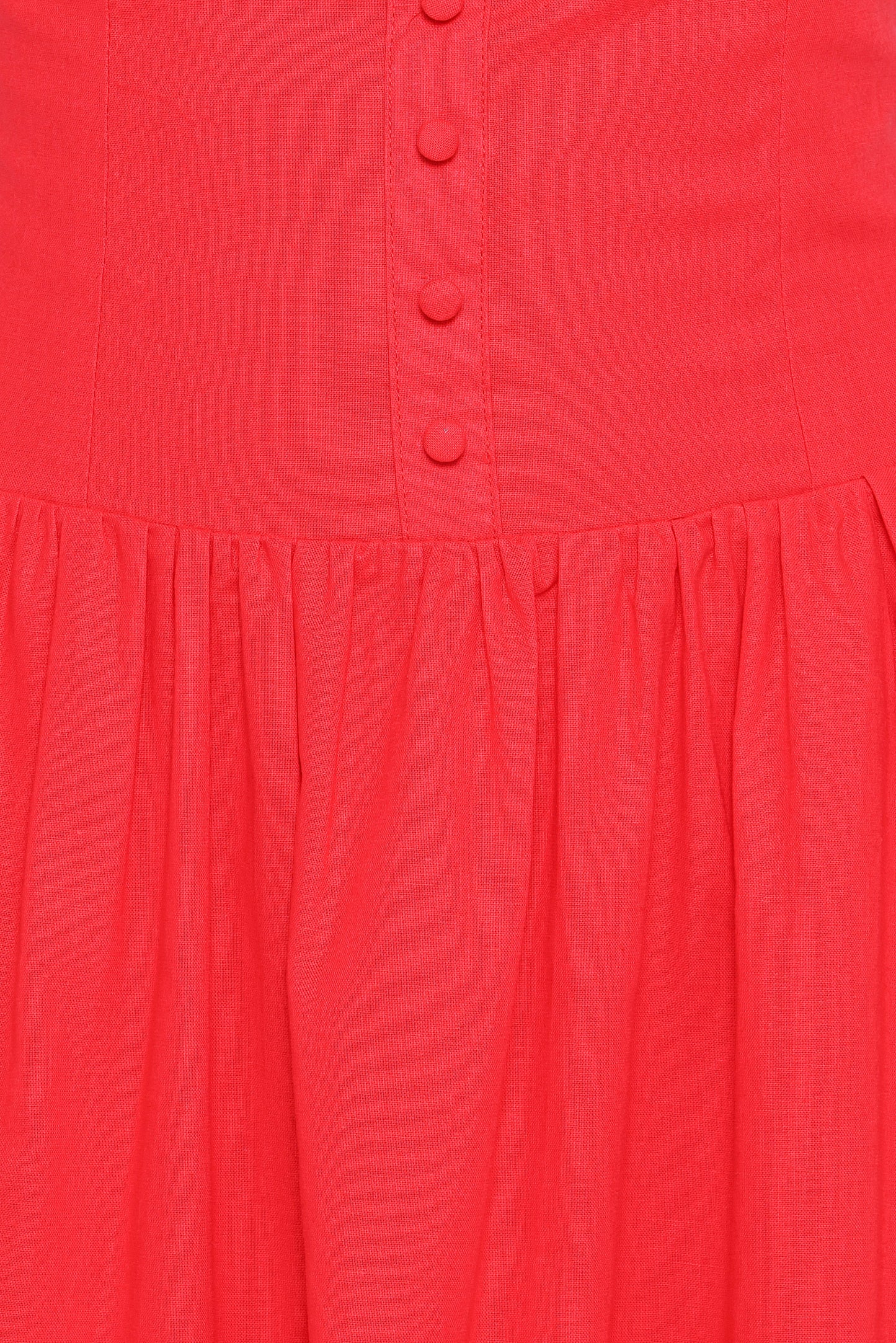 Evie Button Front Maxi Dress - Red