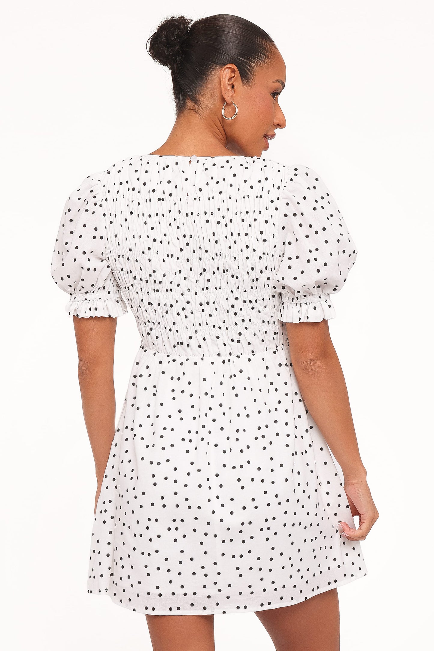 Jaclyn Mini Dress - White Polka Dot