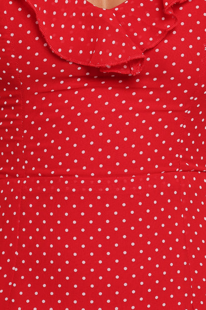 Judy Maxi Dress - Red Polka Dot