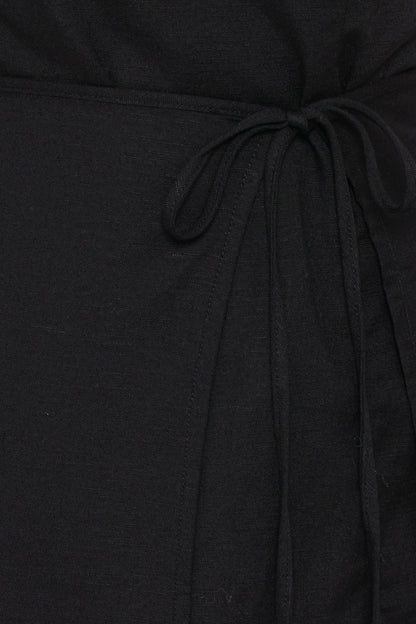 Karmen Wrap Mini Dress - Black