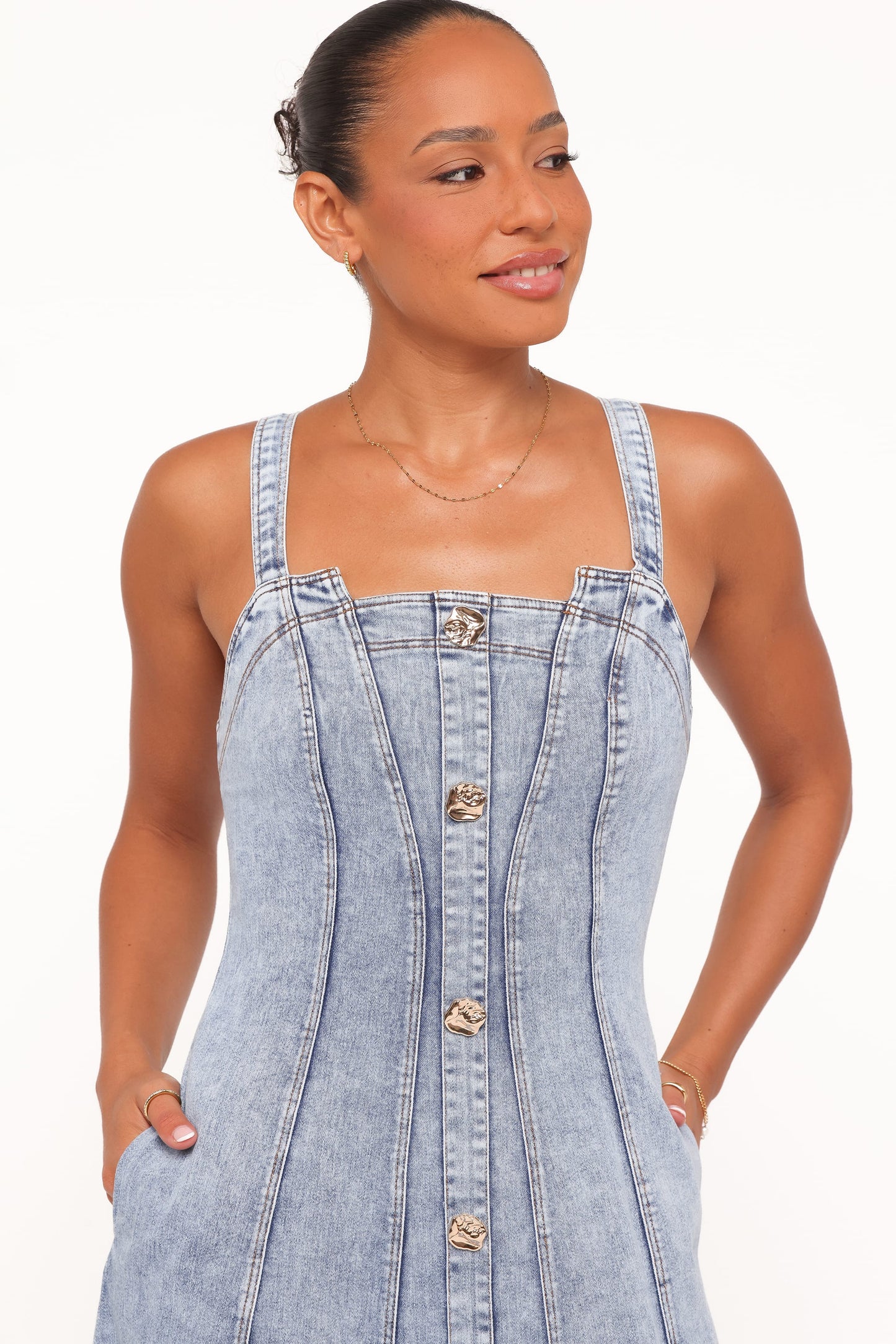 Katie Maxi Dress - Med Denim