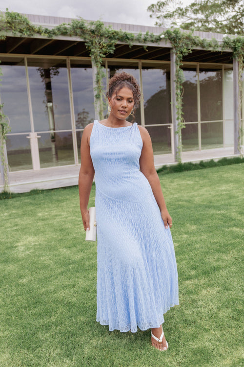 Kirsten Lace Maxi Dress - Cornflower Blue