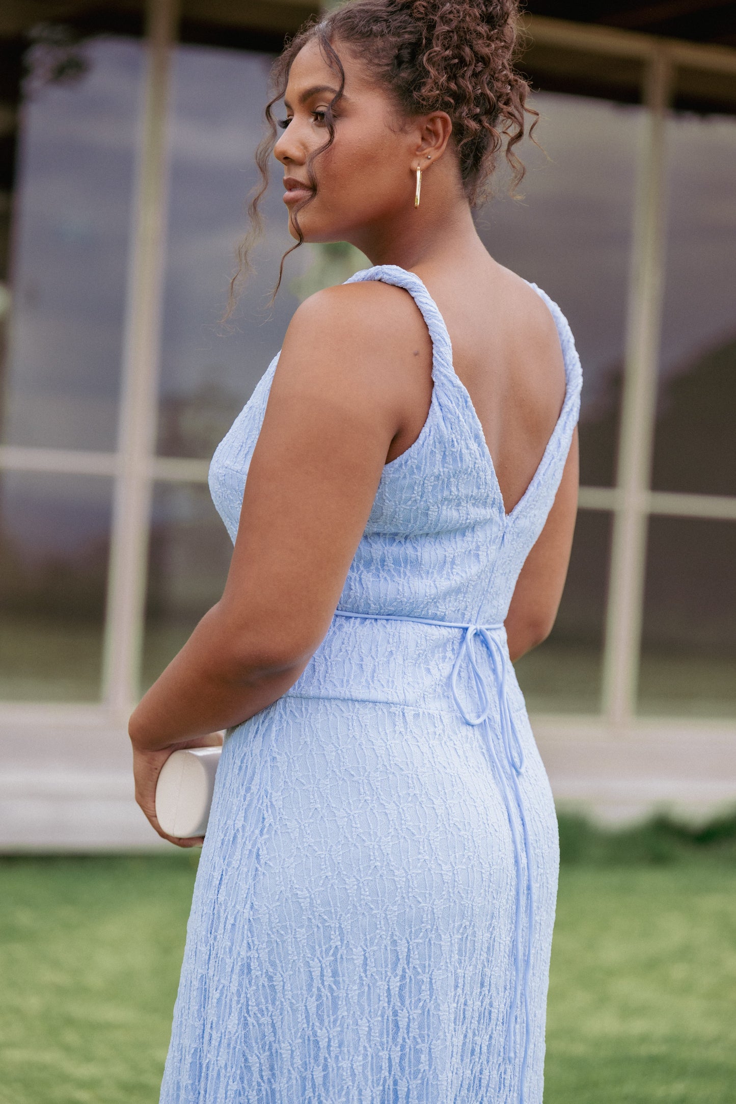 Kirsten Lace Maxi Dress - Cornflower Blue