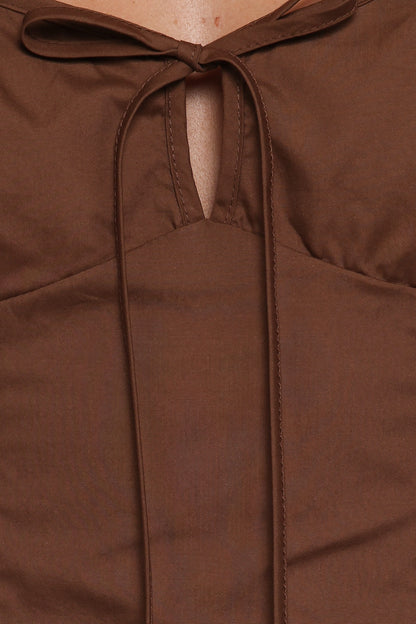 Lacey Mini Dress - Brown