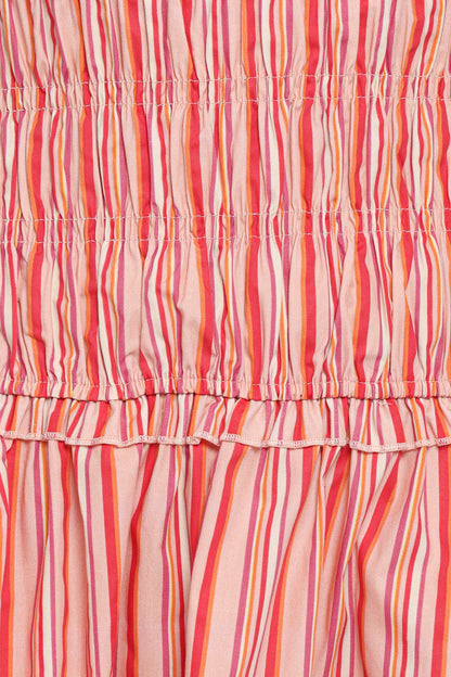 Leabrook Mini Dress - Peach Stripe