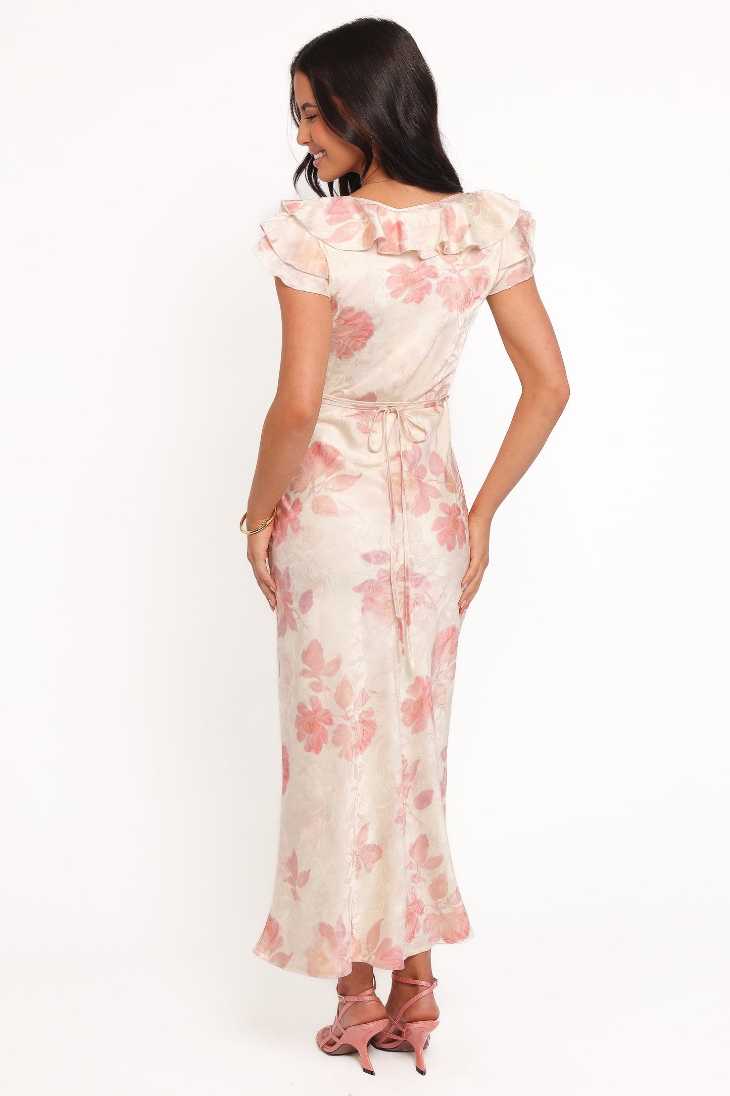 Liona Midi Dress - Cream Floral