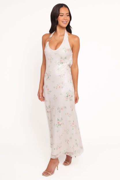 Lunara Maxi Dress - Sequin Floral