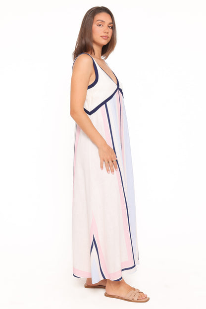 Mackay Maxi Dress - Blue/Pink Stripe