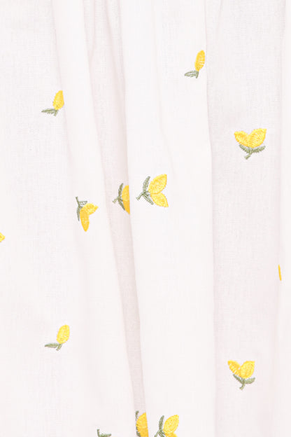 Madeline Mini Dress - Embroidered Lemons