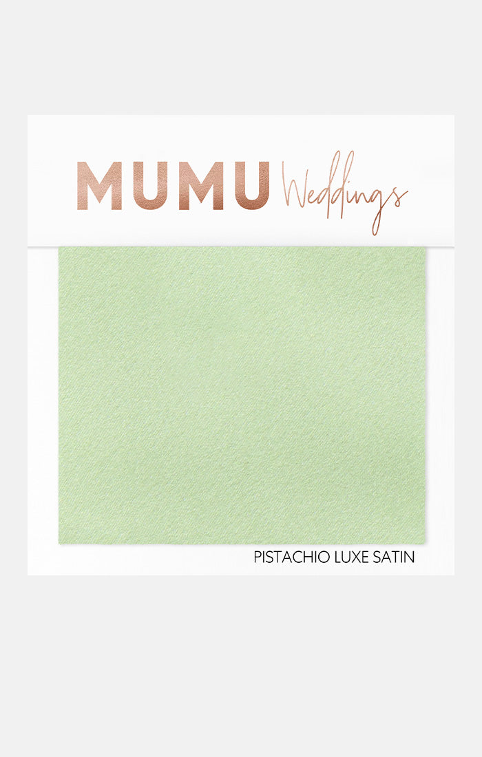 Bridesmaid Fabric Swatch ~ Pistachio Luxe Satin