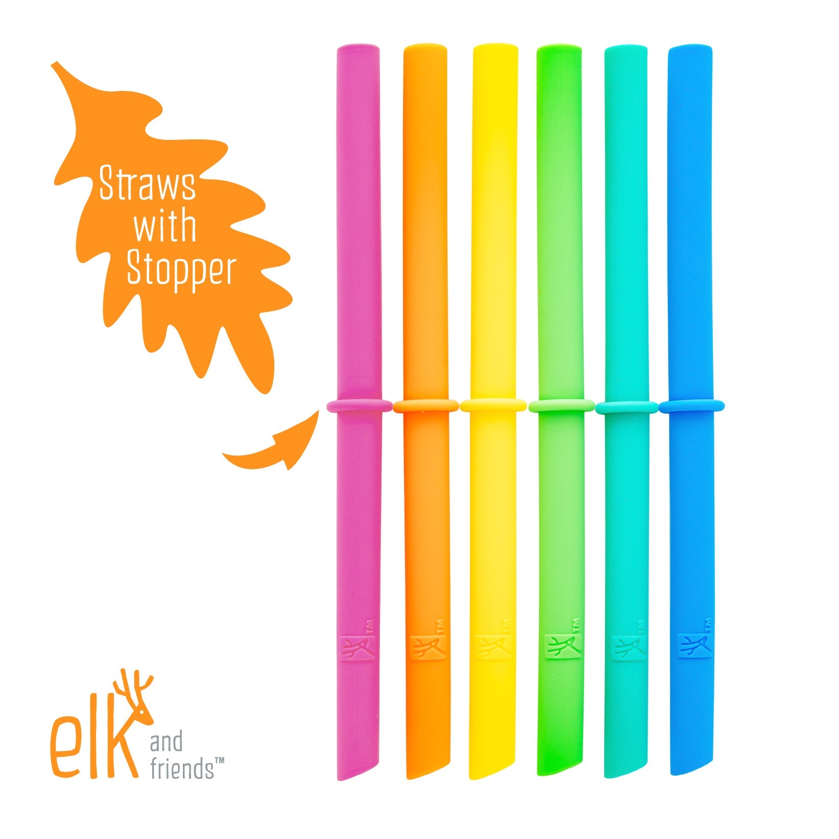 Silicone Straws with Stoppers | 7.9"/20cm Length | 12oz & 16oz Jars | 8 Pack
